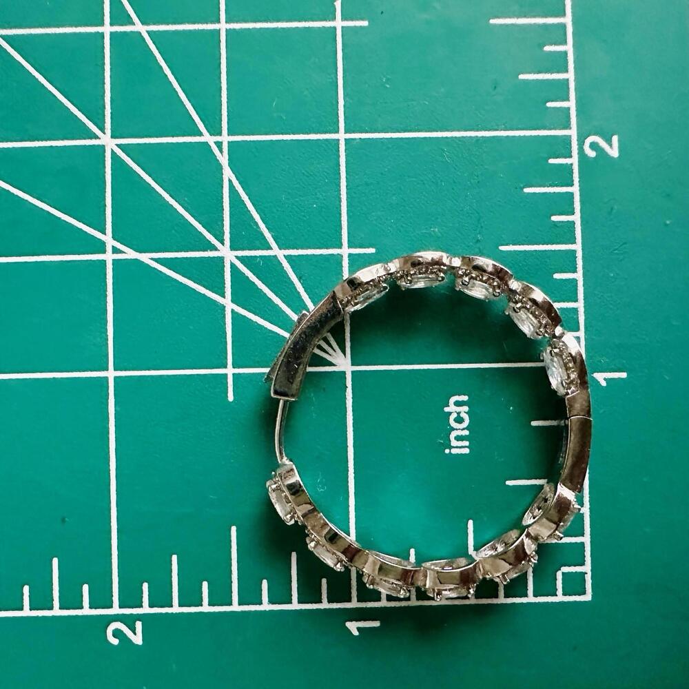 Harper Ray Crystal Hoop Earrings - Picture 7 of 9